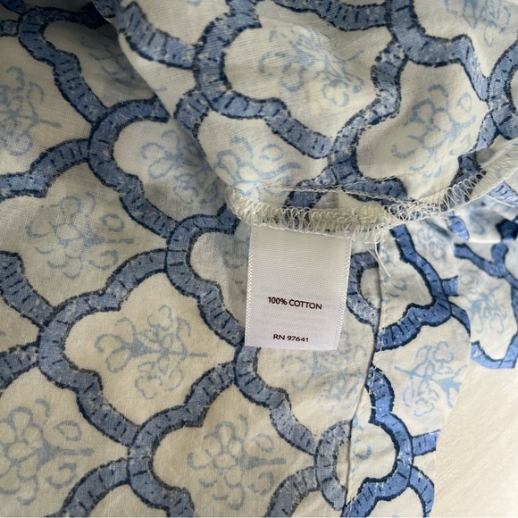 J. Jill Blue Cotton Blouse Large - Picture 5 of 7